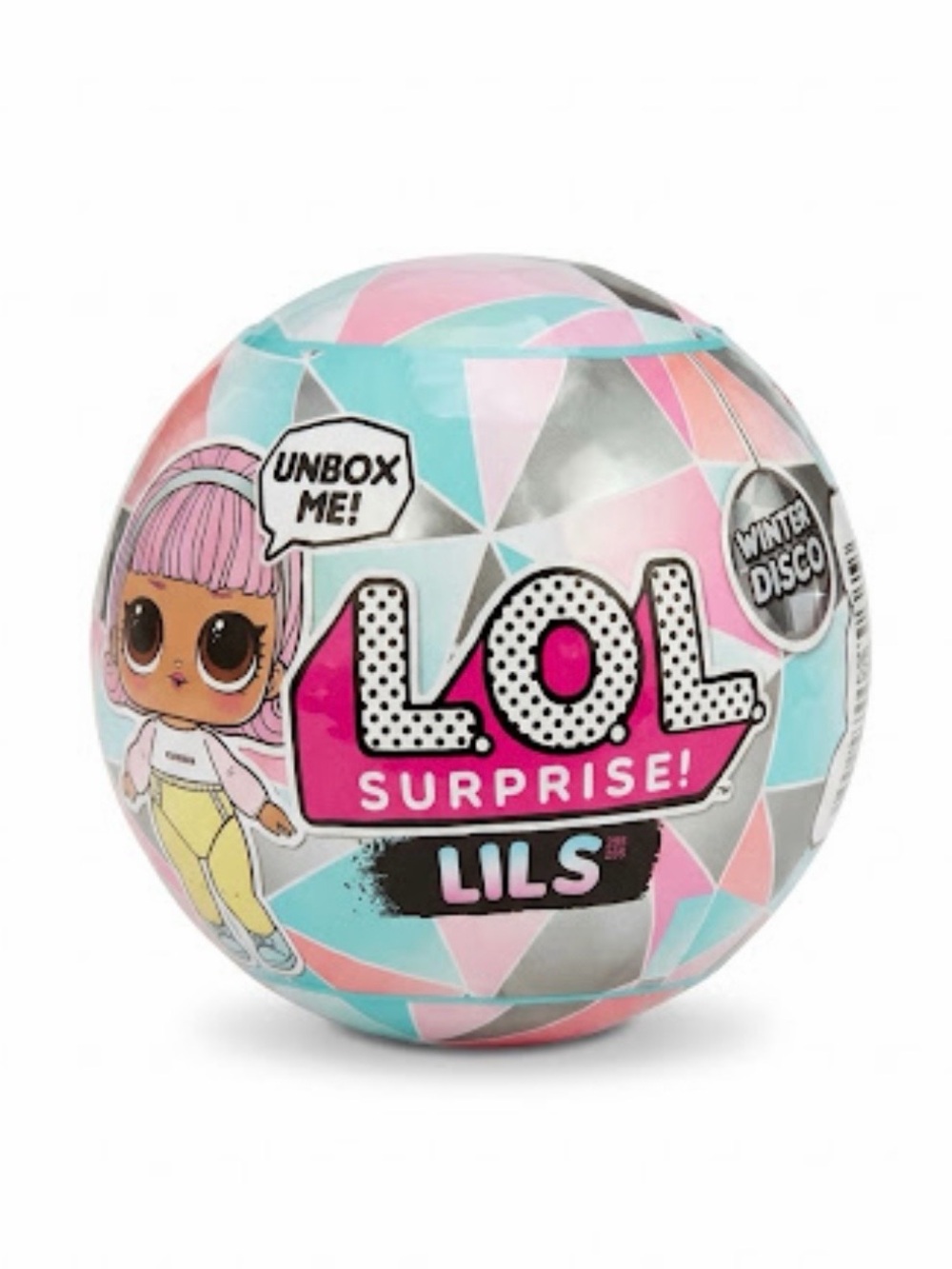 L.O.L. Surprise! Lils Winter Disco Toy Ball - Pink, Aqua & Silver Factory Sealed